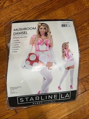 Mushroom Damsel Princess Peach Halloween Costume